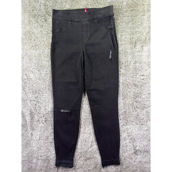 Spanx Denim High Waist Ankle Skinny Jeans Size M Black - Picture 2 of 11